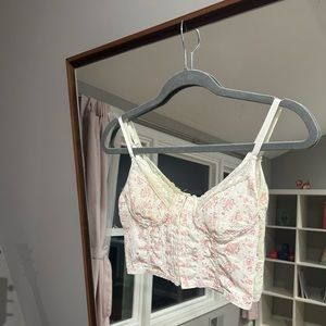 Pink floral lace corset top🌸